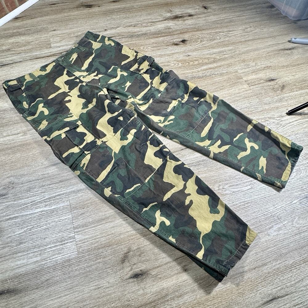 Vtg Sports Afield Woodland Camo Cargo Pants Men's L-XL 36x27 Tactical Hunting